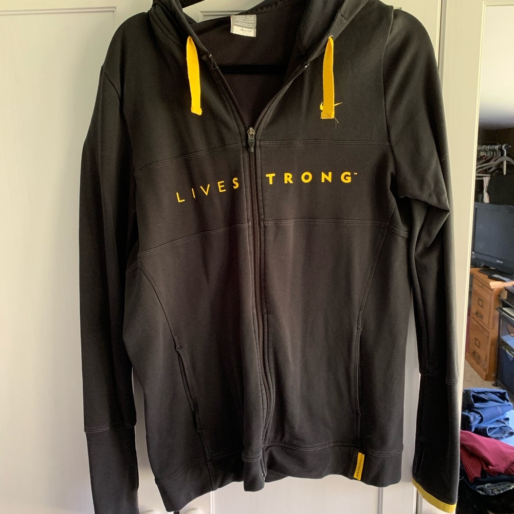 Nike live strong zip up jacket with thumb holes